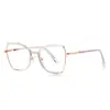 Armazón de Gafas Moda Anti-luz Azul 3158 Estilo Sudamericano Abstinencia Espejo Plano Dorado TR Armazón Óptico de Alta Calidad para Mujer