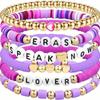 Joyería Artesanal Transfronteriza Fan de Taylor Swift Pulsera Colorida de Arcilla Suave Set de Nombre en Inglés Apilable