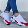 Novos tênis casuais esportivos com bico redondo, cor de outono Amazon color blocking preto malha fly-knit branco 2025 comércio exterior tamanho grande sola grossa