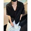 Camisa de manga corta vintage de alta gama con calados cubanos transfronterizos para hombre, camisa elegante de estilo high-street para verano con un diseño único