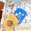 Bonito desenho animado pequena tartaruga quadrado pelúcia moeda bolsa estilo japonês menina coração pequena bolsa de armazenamento estudante mochila pingente