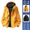 Chaqueta exterior de estilo similar a la marca Camel para primavera y otoño para mujer, chaqueta de una sola capa para personas petite, chaqueta de montañismo para parejas, tres en uno para hombre