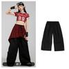 Figurino de Dança Jazz para Meninas Crop Top Street Dance Manga Curta Modelo Tendência de Passarela Roupa Hip-Hop Figurino para Performance de Grupo de Meninas