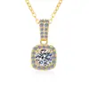 Colgante de Plata de Ley S925 de Fábrica Original para Mujer, Estilo Lujo Ligero, Collar de Moissanita Color D Cuadrado de 1 Quilate, Superventas Transfronterizo