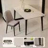 Mesa de Jantar em Ardósia para Apartamentos Pequenos, Mesa Retangular Resistente ao Desgaste e a Manchas, Mesa Simples Brilhante, Conjunto Completo de Mesa e Cadeiras de Jantar