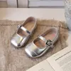 Zapatos Mary Jane de Cuero de Moda Estilo Coreano para Niñas Pequeñas Primavera y Otoño, Zapatos Sencillos de Princesa para Niñas, Suela Suave