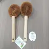 Cepillo de palma de coco de mango largo para limpieza de cocina y eliminación de manchas, cepillo de palma de coco para ollas antiadherentes del hogar, herramienta mágica para limpiar ollas