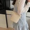 2025 Nuevo Bolso Bandolera de Verano para Mujer Tejido Bolso para Teléfono Móvil Cartera Hombro Bandolera Bolso Pequeño Color Puro Moderno y Simple