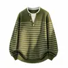 Suéter de gola redonda, visual de duas peças, outono e inverno, novo, masculino, peça de baixo tricô, moderno e casual para jovens