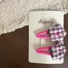 Nuevo Estilo Rosa Rosa Cuadros Lazo Estrella Geométrico Infantil Pinza para el Cabello Pasador Pinza Lateral Pinza para el Flequillo