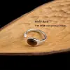 Anillo Ovalado de Ojo de Tigre de la Edad Media Antigua para Mujer Personalidad Moda Retro Elegante Anillo de Dedo Lujo Ligero Gama Alta Anillo Abierto