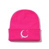 Gorro de punto con bordado de luna y estrella de Amazon, de AliExpress, para otoño e invierno, de lana, para montar al aire libre.