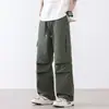 26 Calças Casuais Esportivas de Perna Reta Masculinas para Primavera e Verão, Calças Largas de Perna Larga Estilo Hong Kong, Calças de Trabalho Estilo Americano para Exterior, Modernas