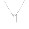 Collar de Borla de Circonita Ins Star para Mujer Verano Lujo Accesible Nicho Versátil Accesorios Populares Cadena de Clavícula Elegante y Delicada