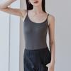 Camisola fresca de seda de amoreira feminina leve respirável modal para usar por baixo pode ser usada por fora textura fina costas bonitas