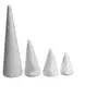 Venta al por mayor Navidad Hecho a mano DIY Conos de Espuma Poliestireno Material Blanco Modelo de Árbol de Navidad Conos de Espuma