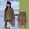 Chal de Viaje Estilo Étnico, Chal Decorativo de Verano de Alta Gama, Poncho Cálido Dividido de Cachemira Sintética