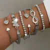 Novo conjunto de pulseiras com figura 8 infinito cravejado de diamantes, transfronteiriço europeu e americano, joias da moda em liga metálica simples retrô criativa, atacado