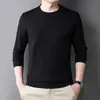 Camiseta de Manga Comprida Masculina Cor Sólida Moda Camada Base Gola Redonda Transfronteiriça 2026 Outono Novo Malha Waffle Camiseta Masculina Social Masculino