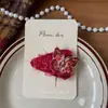 Nuevo Estilo Coreano Tela Lazo Rojo Pasador de Pelo Hecho a Mano Niños Clip Lateral para Flequillo Accesorios para el Cabello de Año Nuevo