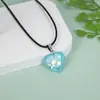 Colar de Coração de Pêssego Brilhante Fluorescente Amor Multicor Lantejoula Cruzado Venda Quente Transfronteiriça Joia Simples Personalizado Colar de Resina