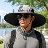 Sombrero de pescador transpirable de verano para exteriores, para hombre y mujer, ideal para acampar, montañismo, pesca, secado rápido, estilo vaquero occidental.