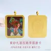Pingente Thangka de Argila Roxa Alto Teor Guan Yu Pingente dos Oito Deuses Guardiões de Cinábrio Venda Atacado Ao Vivo S5092506