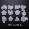 Molde de Arena Líquida de Resina de Cristal DIY Colgante de Joyería Luna Corazón Helado Estrella Molde de Silicona de Arena Líquida