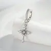 Pendientes Minimalistas de Zirconia con Colgante de Cruz Completa de Diamantes, Pendientes de Diseño Único de Nicho