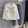 Jaqueta jeans preta para homens, primavera e outono, novo estilo de comércio exterior, marca da moda, casual e estilosa, corte solto, jaqueta de trabalho versátil