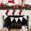 Nuevo producto transfronterizo: Decoración de Navidad, calcetines de punto de color sólido para regalo de Navidad, decoración de árbol de Navidad estilo rústico, calcetines para colgar en la chimenea