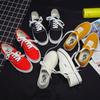 Zapatos de Lona a Cuadros para Estudiantes K-Style Versátiles Zapatos Casuales Planos Zapatos Blancos para Mujer Primavera y Otoño Nuevos Tenis Ins F02