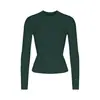 Camiseta de Manga Comprida Camiseta Feminina de Manga Comprida Modeladora de Corpo Gola Redonda Justa Camada Base Feita Sob Medida