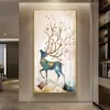 Decoración de Vestíbulo de Lujo Ligero Iluminación LED Pasillo Pasaje Atmosférico de Gama Alta Pintura Colgante Sala de Estar Pared Vertical Pared