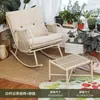 Mecedora de Ocio para Balcón para Uso en Casa, Sofá Perezoso para Apartamentos Pequeños, Silla para Siestas, Mecedora de Ratán de Moda, Sillón de Relax para Adultos