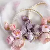 Flor lolita Virgen doble capa Halo corona de pelo Hanfu tocado diadema de plumas corona de cabeza clásica Hanyang compromiso