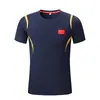 Traje deportivo de secado rápido del equipo chino para hombres y mujeres, ropa de entrenamiento de verano, shorts de manga corta para atletismo y running, logo personalizado