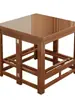 Mesa de Fogo Hunan para Uso Doméstico, Nova Mesa Aquecedora Dobrável Retangular de Bambu com Suporte de Fogo, Madeira Maciça 1.2m Chá 1.5
