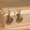 Lote mixto de varios estilos aretes de oro para mujer con colgante geométrico de circón microincrustado joyería de oreja de nicho de alta gama