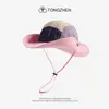 Sombrero de pescador de dos tonos americano de secado rápido para mujer, verano, exterior, camping, ala ancha, parasol, protector solar, pesca, senderismo