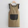 Delantal tipo chaleco, a prueba de aceite, resistente a las manchas, moderno, elegante, repelente al agua, para cocina casera, ropa de trabajo de catering, sin mangas para mujer