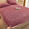 Tafetá Veludo Coral Cama Lençóis de Cama Veludo Leite Lã de Inverno Forrada Flanela Cobertura Protetora de Inverno Peça Única Conjunto de Lençóis de Cama de Três Peças