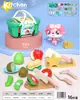 Casa de juegos para niños en vivo de gran venta Cocina de simulación para niñas Utensilios de cocina para cocinar Frutas Cubiertos Traje de juguete para niñas