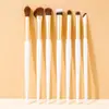 Set de 7 Pinceles de Maquillaje Color Aguacate para Principiantes, Pincel para Detalle de Ojos, Pincel para Sombra de Ojos, Set de Pinceles de Maquillaje No Irritantes