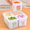 Caja de Almacenamiento Creativa para Cebollín, Jengibre y Ajo para el Hogar Multifuncional con Drenaje de Cuatro Compartimentos Caja Conservadora de Frescura Caja de Almacenamiento para Refrigerador de Cocina