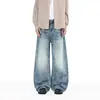 Roupas Masculinas Fengshe / Jeans Reto Solto Tendência Casual Perna Larga Gato Olho Retro Americano para Homens e Mulheres