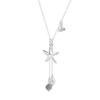 Yongcheng Plata de Ley S925 Plata Pura S999 Collar de Estrella de Mar Aguamarina Perla Conjunto de Conchas Dropshipping Diseño de Nicho