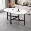 Mesa de jantar dobrável para casa pequena alugada mesa dobrável multifuncional ultrafina mesa de jantar retangular móvel