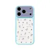 Capa Floral Roxa Adequada para iPhone 16, Capa Tipo Vidro para iPhone 17, Capa de Silicone para 17Pm, Capa de Nicho para iPhone 17 Pro, Estilo Fresco