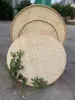 Criba redonda de bambú con agujeros para secado doméstico de productos secos, estante de bambú para restaurante de hot pot para colocar platos, criba redonda hueca de bambú sin agujeros